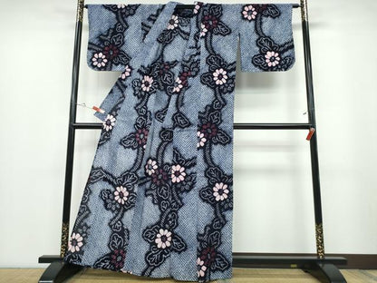 平和屋着物∴夏物 浴衣 有松鳴海絞り 枝菊文 綿 逸品 CABB6777ng