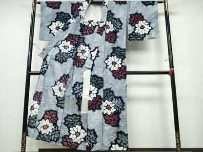 平和屋着物∴夏物 浴衣 有松鳴海絞り 舞花文 綿 逸品 CABB6783ng