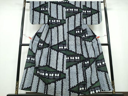 平和屋着物∴夏物 浴衣 有松鳴海絞り 幾何学文様 綿 逸品 CABB6785ng