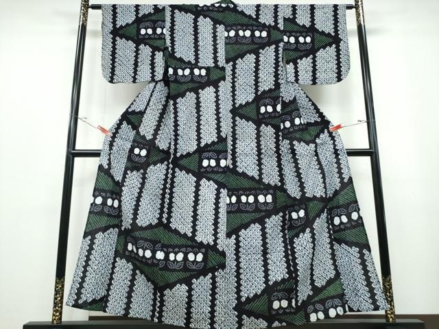 平和屋着物∴夏物 浴衣 有松鳴海絞り 幾何学文様 綿 逸品 CABB6785ng