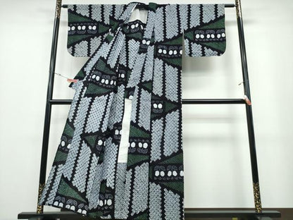 平和屋着物∴夏物 浴衣 有松鳴海絞り 幾何学文様 綿 逸品 CABB6785ng