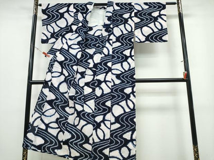 平和屋着物∴夏物 浴衣 有松鳴海絞り 流水吉祥文 綿 逸品 CABB6789ng