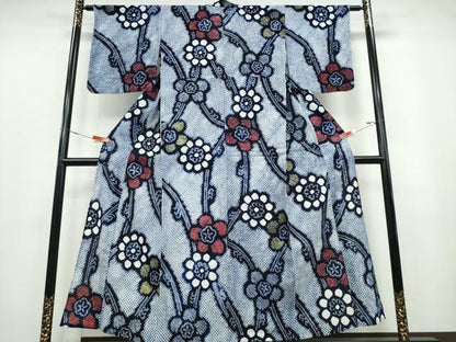 平和屋着物∴夏物 浴衣 有松鳴海絞り 花唐草文 綿 逸品 CABB6791ng