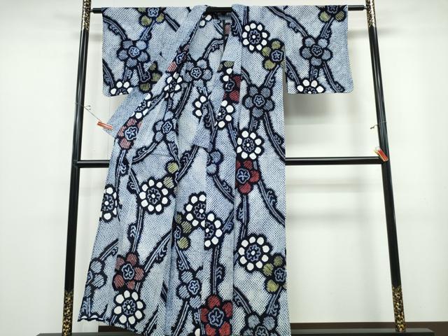 平和屋着物∴夏物 浴衣 有松鳴海絞り 花唐草文 綿 逸品 CABB6791ng
