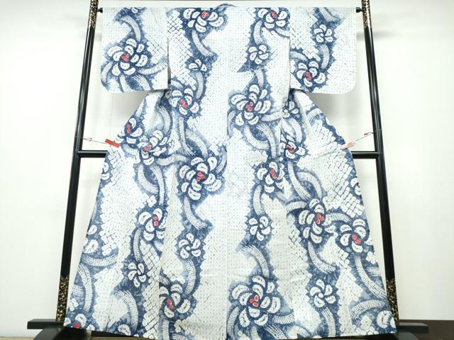平和屋着物∴夏物 浴衣 有松鳴海絞り 捻じ花文 綿 逸品 未使用 CABB6794ng