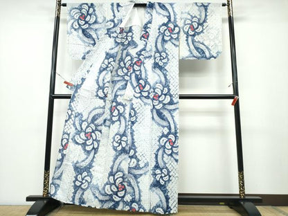 平和屋着物∴夏物 浴衣 有松鳴海絞り 捻じ花文 綿 逸品 未使用 CABB6794ng