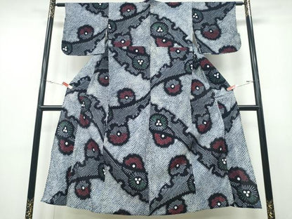 平和屋着物∴夏物 浴衣 有松鳴海絞り 雪芝舞花松葉 綿 逸品 CABB6800ng
