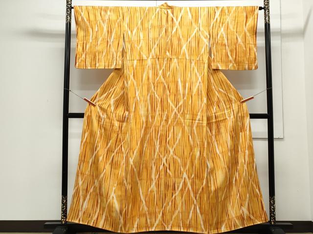 平和屋着物▼上質な小紋　変わり縞　正絹　逸品　CABB6801th
