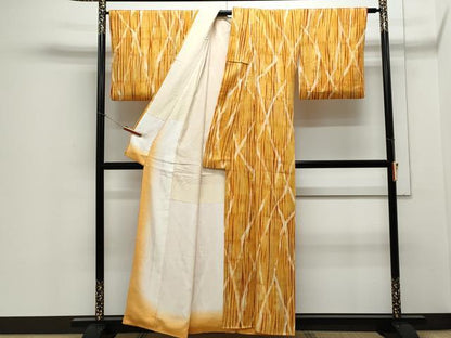 平和屋着物▼上質な小紋　変わり縞　正絹　逸品　CABB6801th