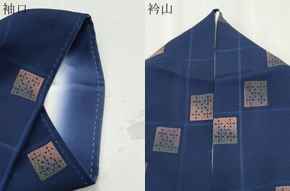 平和屋着物▼上質な小紋　市松吉祥文　金彩　正絹　逸品　CABB6830th