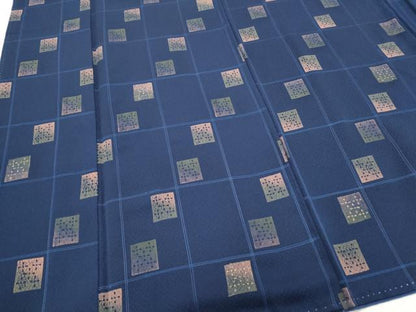 平和屋着物▼上質な小紋　市松吉祥文　金彩　正絹　逸品　CABB6830th