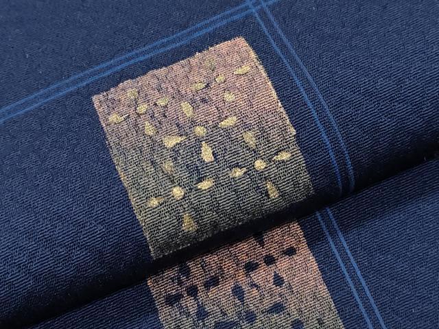 平和屋着物▼上質な小紋　市松吉祥文　金彩　正絹　逸品　CABB6830th
