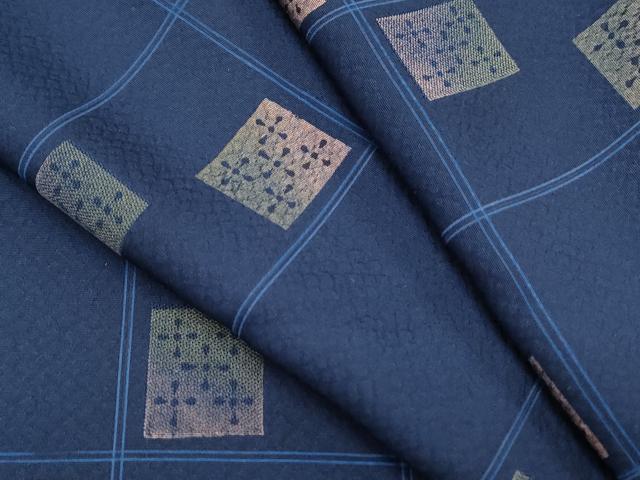 平和屋着物▼上質な小紋　市松吉祥文　金彩　正絹　逸品　CABB6830th
