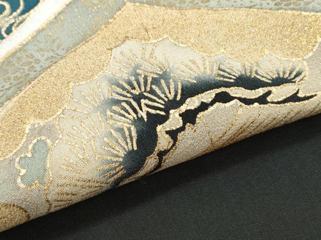 平和屋着物▼豪華黒留袖 刺繍 屏風孔雀花文 金彩 正絹 逸品 CABB6845th