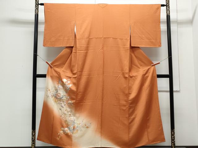 平和屋着物●金彩友禅　卓越技能者・名工・和田光正　訪問着　花車文　暈し染め　金銀彩　正絹　逸品　CABB6855th