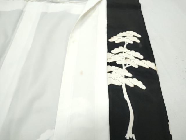平和屋着物▼豪華黒留袖 総刺繍 枝松文 金銀糸 正絹 逸品 CABB6874th