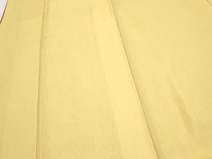 平和屋着物●豪華振袖　色無地　淡黄色　十二単風　正絹　逸品　CABB6965th