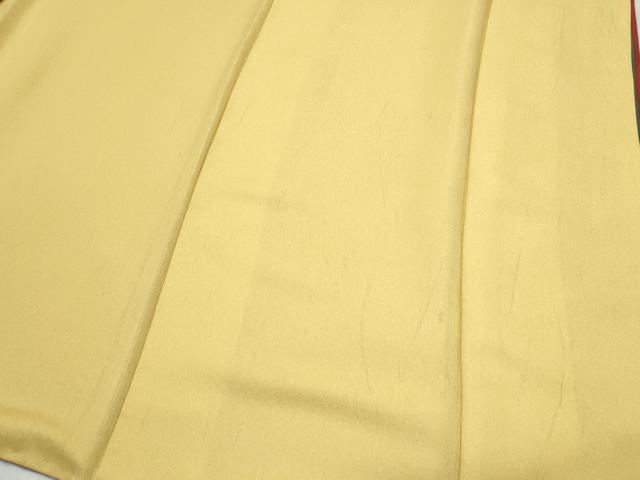 平和屋着物●豪華振袖　色無地　淡黄色　十二単風　正絹　逸品　CABB6965th