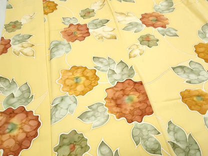 平和屋着物▼上質な小紋　手描き　草花文　正絹　逸品　CABB7060th