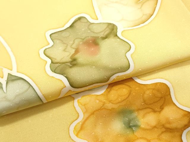 平和屋着物▼上質な小紋　手描き　草花文　正絹　逸品　CABB7060th