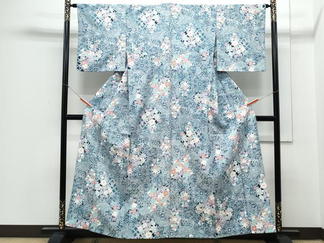平和屋着物▽上質な小紋　単衣　　吉祥草花文　正絹　逸品　CABB7084th 平和屋着物▽上質な小紋 単衣 吉祥草花文 正絹 逸品 CABB7084th