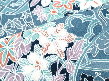 平和屋着物▽上質な小紋 単衣 吉祥草花文 正絹 逸品 CABB7084th