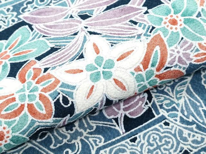 平和屋着物▽上質な小紋 単衣 吉祥草花文 正絹 逸品 CABB7084th