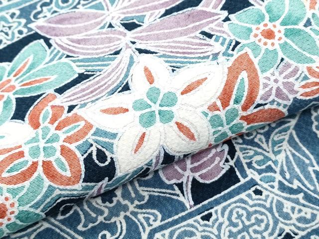 平和屋着物▽上質な小紋 単衣 吉祥草花文 正絹 逸品 CABB7084th