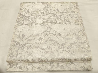 平和屋着物●本場筑前博多織 八寸名古屋帯 更紗花鳥文 正絹 逸品 CABB7205dy