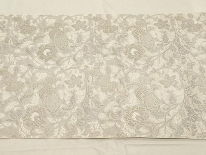 平和屋着物●本場筑前博多織 八寸名古屋帯 更紗花鳥文 正絹 逸品 CABB7205dy