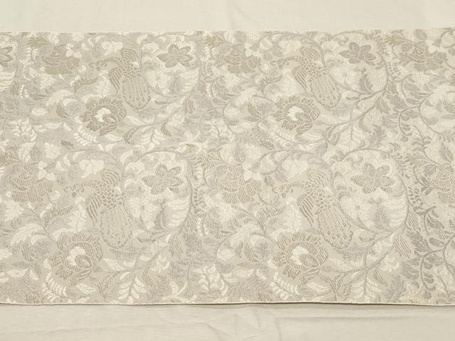 平和屋着物●本場筑前博多織 八寸名古屋帯 更紗花鳥文 正絹 逸品 CABB7205dy
