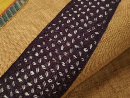 平和屋着物●中国三大刺繍　スワトウ刺繍　太鼓柄袋帯　紬地　抽象文様　正絹　逸品　CABB7237dy