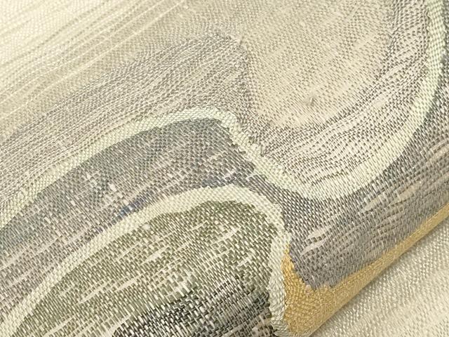 平和屋着物▽スリーシーズン 春夏秋 太鼓柄袋帯 すくい織 草花文 正絹 逸品 CABB7242dy