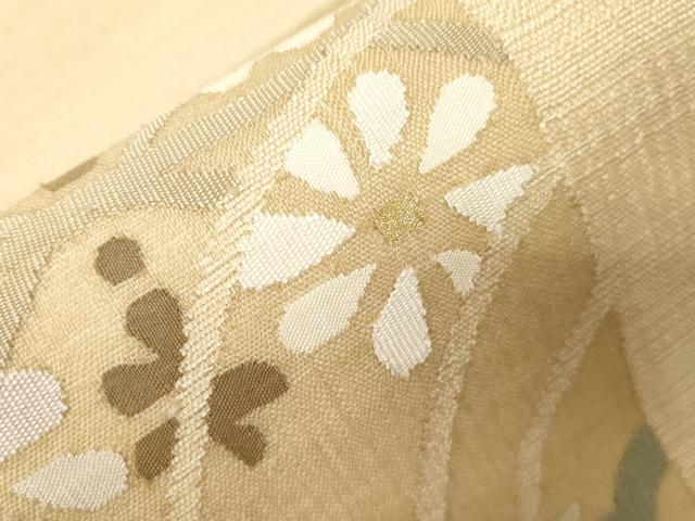 平和屋着物▽スリーシーズン 春夏秋 六通柄袋帯 すくい織 動物花文 正絹 逸品 CABB7243dy