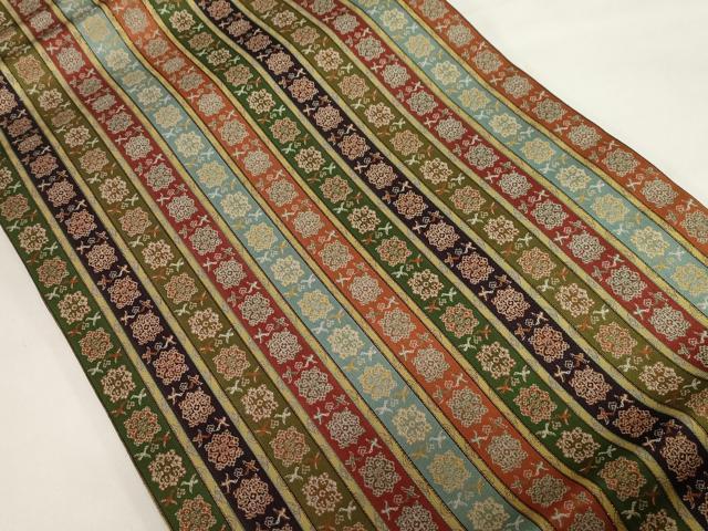 平和屋着物○龍村美術織物 九寸開き名古屋帯 唐花雙鳥長