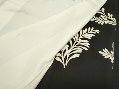 平和屋着物■豪華黒留袖 駒刺繍 草花文 金彩 正絹 逸品 CABB7294dy