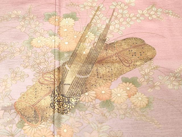 平和屋着物■訪問着　楽器花文　暈し染め　金彩　やまと誂製　正絹　逸品　CABB7304dy