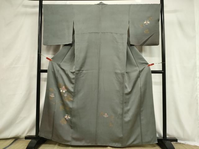 平和屋着物■訪問着　駒刺繍　動物草花文　暈し染め　金彩　正絹　逸品　CABB7324dy