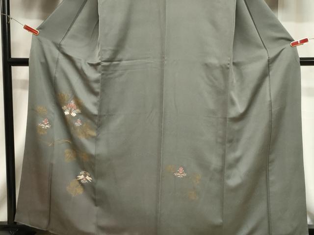 平和屋着物■訪問着　駒刺繍　動物草花文　暈し染め　金彩　正絹　逸品　CABB7324dy