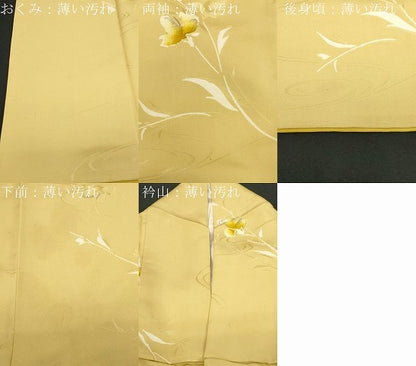平和屋着物■上質な小紋　地紋起こし　流水草花文　金糸　正絹　逸品　CABB7350dy