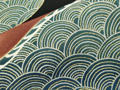 平和屋着物■豪華黒留袖 青海波枝松文 金彩 正絹 逸品 CABB7354dy
