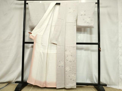 平和屋着物■訪問着　絞り　草花文　正絹　逸品　CABB7373dy