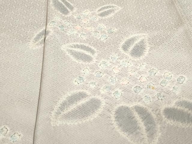 平和屋着物■訪問着　絞り　草花文　正絹　逸品　CABB7373dy