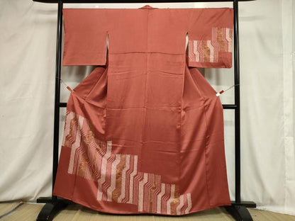 平和屋着物■訪問着 絞り 刺繍 草花文 金彩 正絹 逸品 CABB7417dy