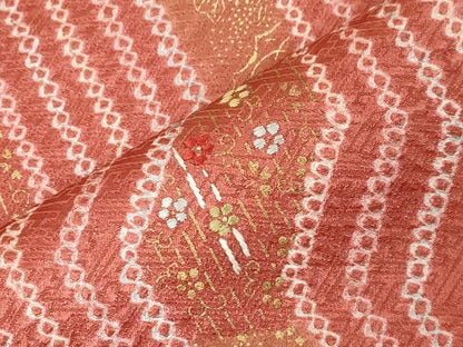 平和屋着物■訪問着 絞り 刺繍 草花文 金彩 正絹 逸品 CABB7417dy