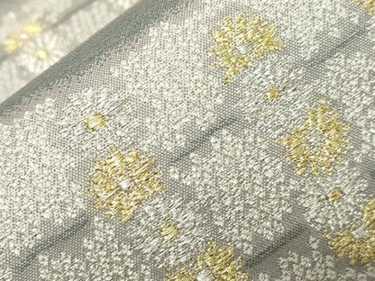平和屋着物▼六通柄袋帯　横段花文　金銀糸　やまと誂製　正絹　逸品　CABB7522dy