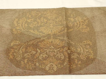 平和屋着物●ひなや工房 くむ・あむ・おる 伊豆蔵明彦 太鼓柄袋帯 刺繍 吉祥花文 金糸 正絹 逸品 CABB7541dy