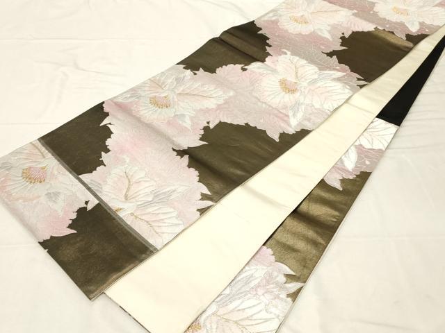 平和屋着物▼六通柄袋帯 カトレア 金銀糸 引箔 正絹 逸品 CABB7546dy
