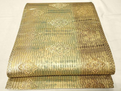 平和屋着物▼六通柄袋帯　正倉院　金糸　引箔　正絹　逸品　CABB7548dy