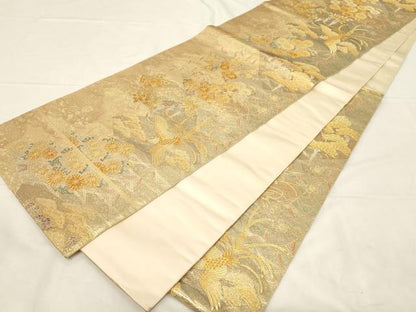 平和屋着物▼六通柄袋帯　佳彩絢麗　金糸　正絹　逸品　CABB7571dy